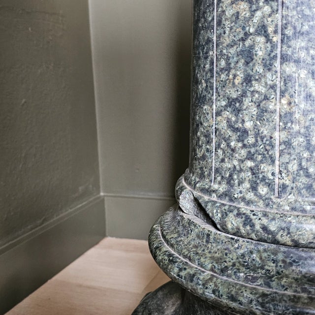 Early 20th Century Late 19th C Green Marble Pedestal For Sale - Image 5 of 5