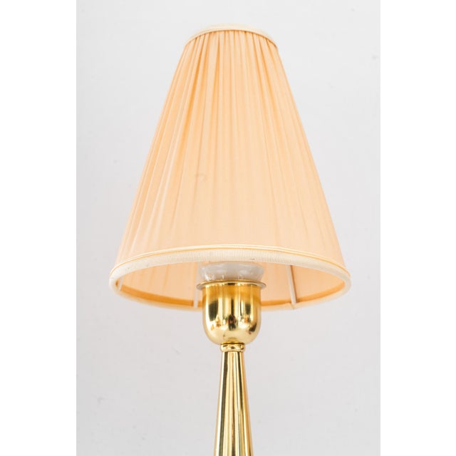 Art Deco Glass and Brass Table Lamp with Fabric Shade, 1920s For Sale - Image 12 of 18