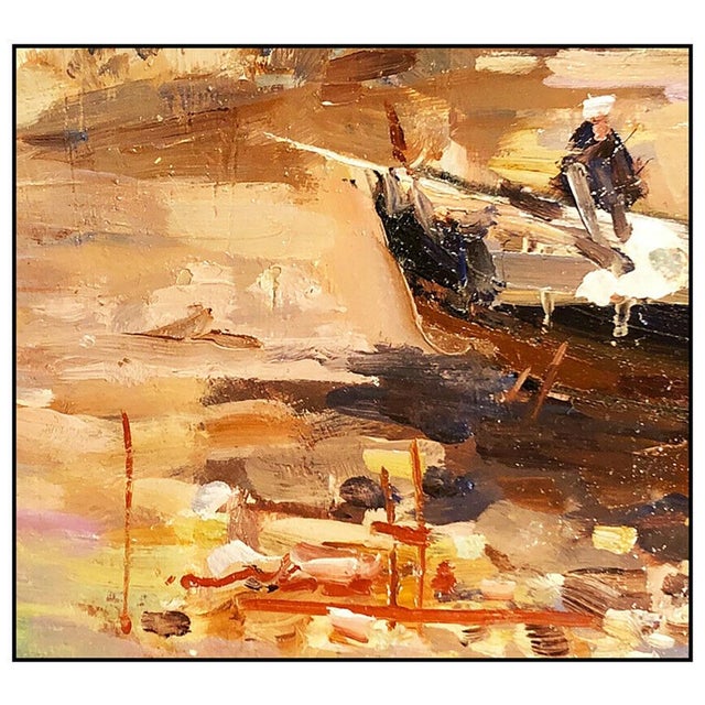 Impressionist Mid 20th Century Sandy Harbor, Claudio Simonetti For Sale - Image 3 of 4