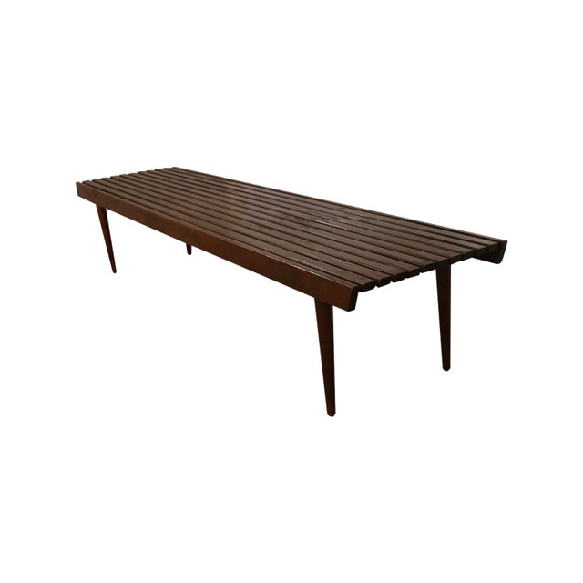 Extra Long Mid Century Slatted Wood Bench Coffee Table George Nelson Style Chairish