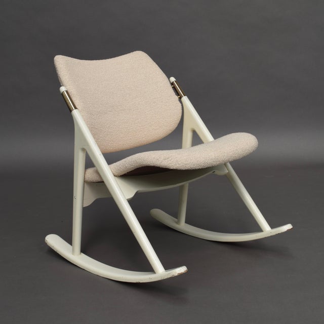 Beige Rocking Chair by Haug for E. M. OG Trevarefabrikk For Sale - Image 8 of 16