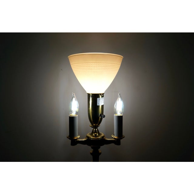1970’s Hollywood Regency Brass Torch Floor Lamps by Stiffel - A Pair For Sale - Image 11 of 12