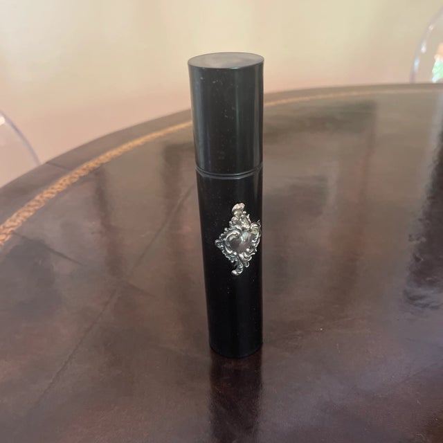 Antique Victorian Celluloid & Sterling Silver Cylinder Box For Sale - Image 4 of 4