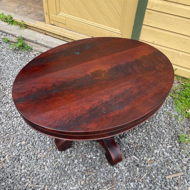 Victorian 1800s Empire Period Tavern-Size Table With Carved Details For Sale - Image 3 of 13