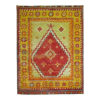 Vintage Zabihi Collection Turkish Tulu Square Carpet - 4' x 4'9" For Sale