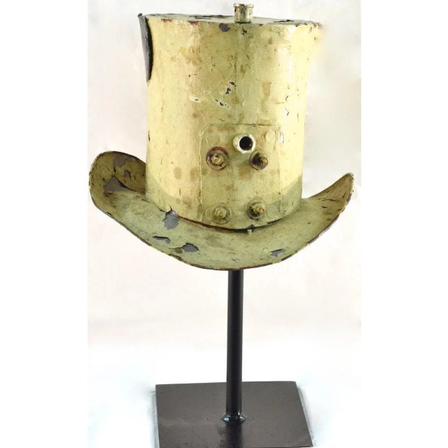 American Antique Top Hat Trade Sign, Hand Made Original Paint For Sale - Image 3 of 5
