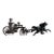Antique 18” Cast Iron Three Horse Steam Pumper Toy. (Kenton/Hublet Style) For Sale