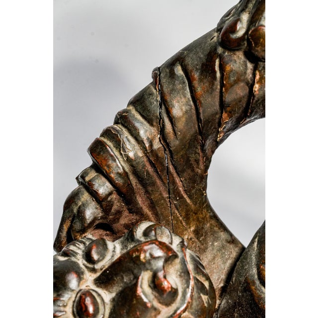 Hand Carved Large Antique Chinese Guanyin Wood Sculpture on Dragon Buddhist Asian Home Decor For Sale - Image 11 of 17