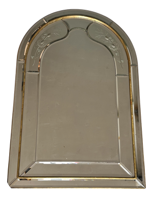 Italian Arched Wall Glass Mirror, 1980s
