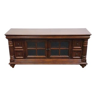 High End Solid Cherry Traditional Contemporary Style 64" Media Console For Sale