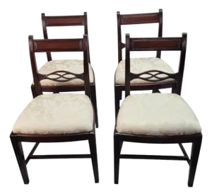 19 Th C English Solid Mahogany Duncan Phyfe Style Dinning Room Chairs