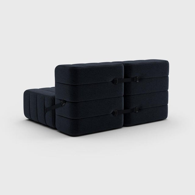 Contemporary Curt Modular Set - Flexible 2-Seater - Jet - 9806 (Dark Grey) by Ambivalenz, Set of 4 For Sale - Image 3 of 5