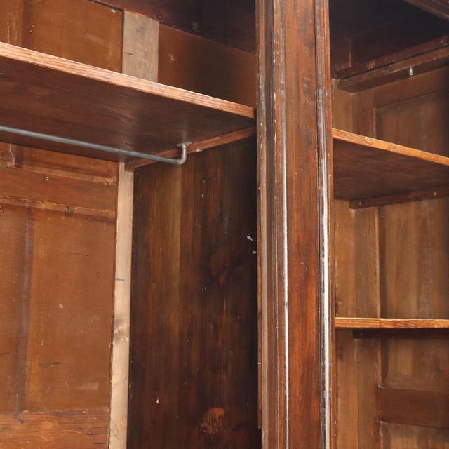 Brown Baroque Style Wardrobe in Walnut-Stained Beech For Sale - Image 8 of 13