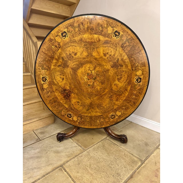 Antique Victorian Marquetry Inlaid Centre Table, 1860 For Sale - Image 11 of 11