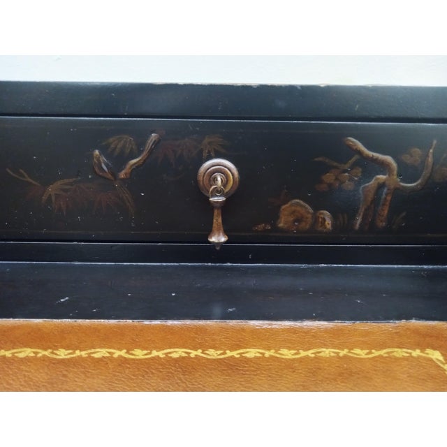 Century Furniture Century Furniture Monarch Collection Waxed Chinoiserie Writing Desk With Storage For Sale - Image 4 of 10