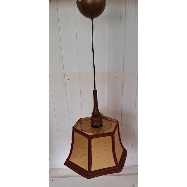 Vintage Hanging Lamp in Beechwood by Aro-Leuchten, 1970s For Sale - Image 4 of 8