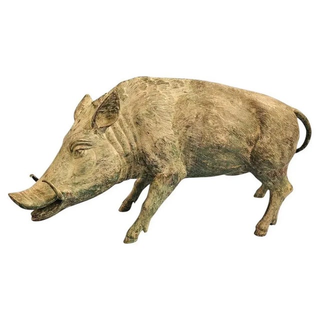 Mid-Century Modern Spanish Bronze Wild Boar Sculpture, 1950s For Sale - Image 10 of 10