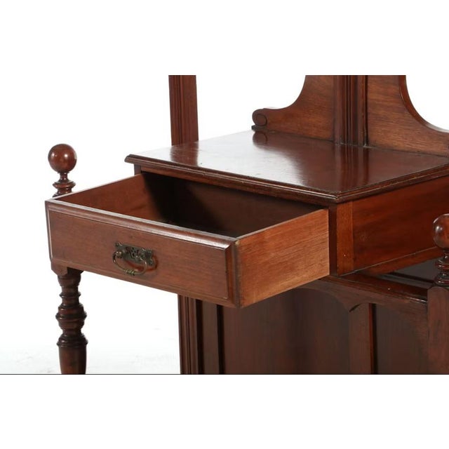 Brown Late 19th Century Edwardian Mahogany Mirrored Hall Tree / Stand For Sale - Image 8 of 9