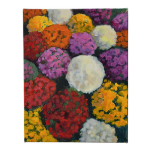 Park Ave. Mums 01 Pop Art Realism Oil Painting
