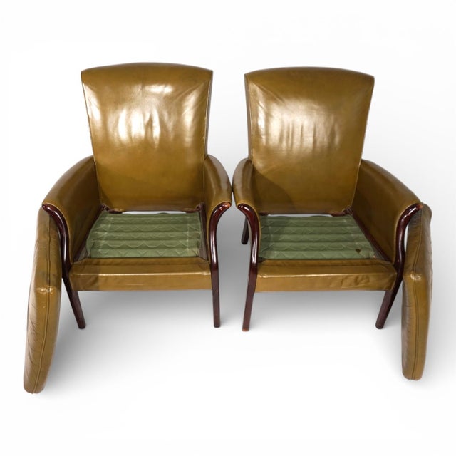 Vintage Moss Green Froxfield Leather Chairs by Parker Knoll, 1960, Set of 2 For Sale - Image 12 of 17