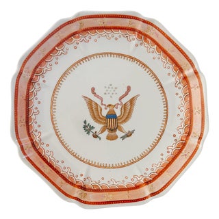 Vintage Octagonal Armorial United States Coat of Arms Crest Plate For Sale