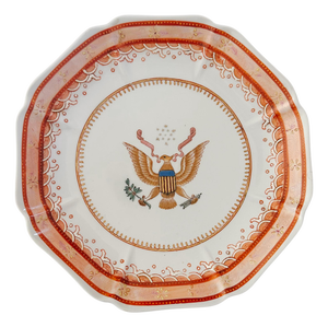 Vintage Octagonal Armorial United States Coat of Arms Crest Plate