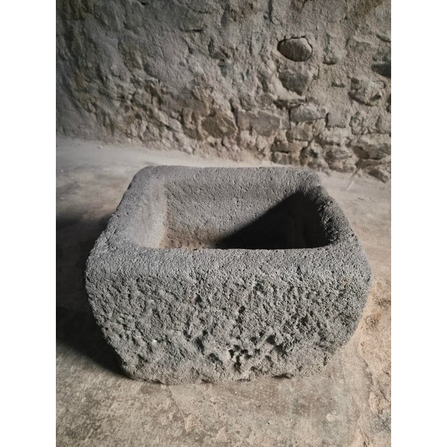 Antique French Volcanic Stone Trough Sink, 1700s For Sale - Image 16 of 18