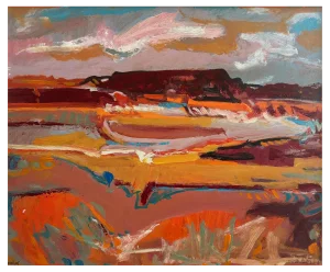 Jean Krillé, Landscape No. 93, Oil on Wood, 1990