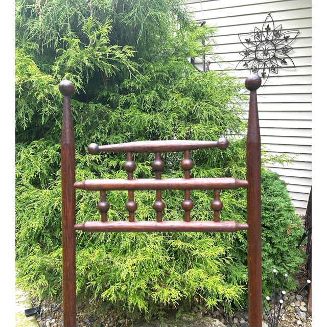 Late 19th Century, Victorian, Walnut, Stick and Ball, Display Easel With Brass Chain For Sale - Image 4 of 9