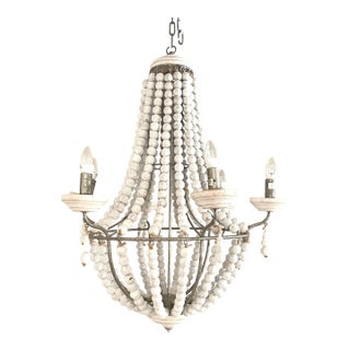 Large Wooden Chandelier - 31" Ø - 6 Lights For Sale