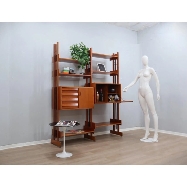 Mid-Century Modern Italian Teak Bookcase, 1960s For Sale - Image 11 of 15