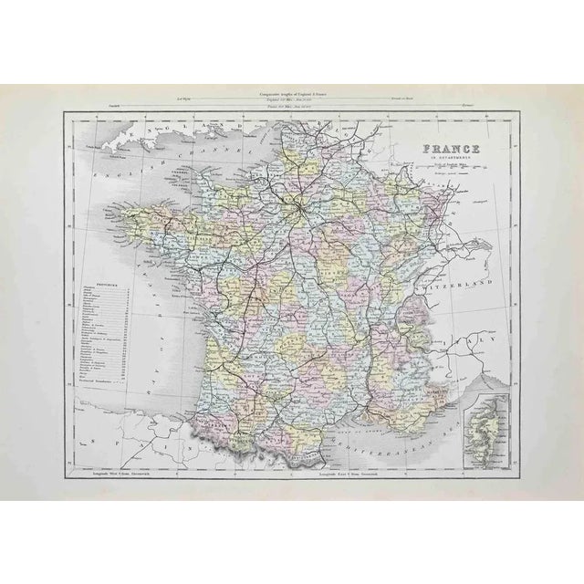France in Departments is an artwork realized by an artist of the 19th century. Lithograph, printed in 1872 by Milliam...