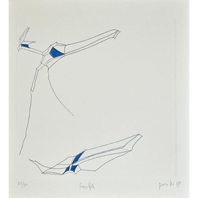 Contemporary Achille Perilli, Phrases, Souffle, Etching, 1999 For Sale - Image 3 of 3