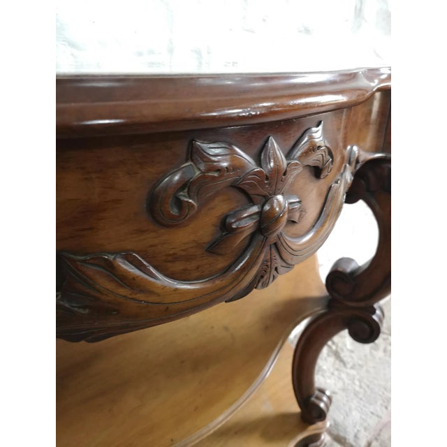 Antique French Empire Napoleon III Console Table in Mahogany, 1860 For Sale - Image 13 of 18