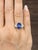 Modern 4.25 Ct Gia Certified Oval-Cut Natural Ceylon Sapphire & Diamond Ring Size 6.5 For Sale - Image 3 of 9