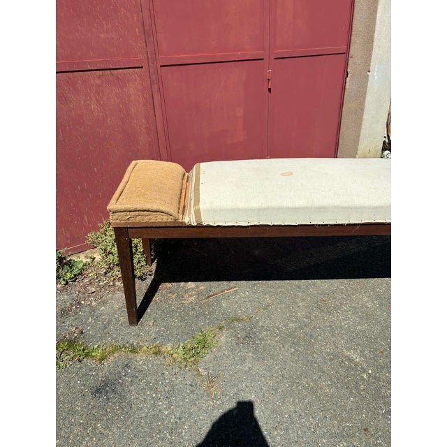 Antique Doctor's Bench in Fabric, 1890s For Sale - Image 3 of 5