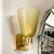 Modernist Hand-Blown Smoked Peridot Hive Form Murano Glass & Brass Sconces For Sale - Image 9 of 12
