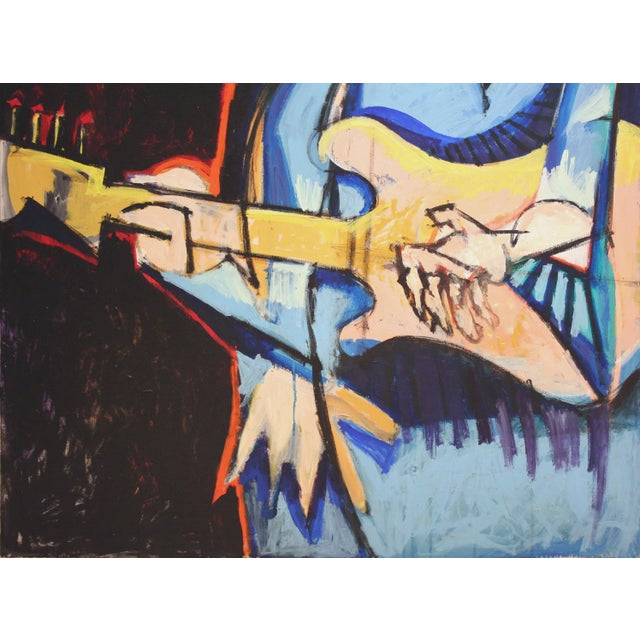 Abstract Expressionism Courtney Love and Guitar Abstract Expressionist Figurative by Michael William Eggleston For Sale - Image 3 of 4