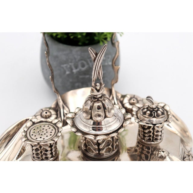 Silver Inkwell with Bell and Sandpit For Sale - Image 5 of 6