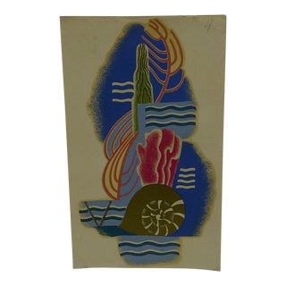 1930s Vintage Decal / Wall Decoration "Abstract Night" the Meyercord Co. Chicago For Sale