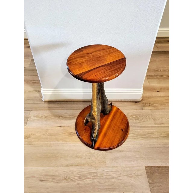 Late 20th Century Vintage Ostrich Taxidermy Pedestal Table For Sale - Image 5 of 11