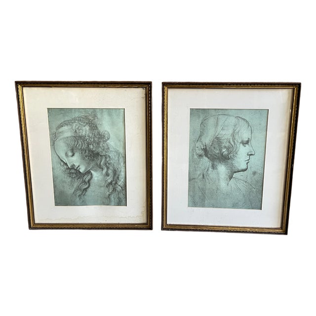 Attributed to Leonardo Da Vinci, 1950s, Paper, Set of 2 For Sale