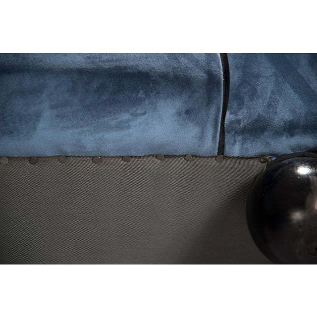 Set of Art Deco Blue Velvet Armchairs, 1940s For Sale - Image 18 of 18