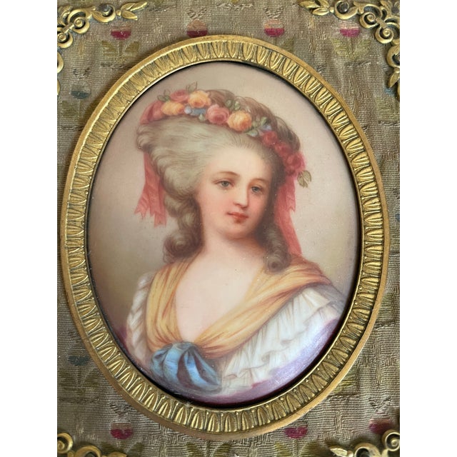 Here is a gorgeous, antique painting on porcelain of a fine, wealthy lady. To me she looks like Marie Antoinette, but I...