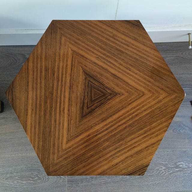 Henredon Hexagonal Walut Side Tables A Pair Chairish