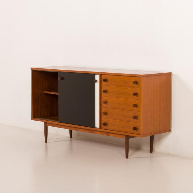 Wood Vintage Teak Sideboard in the style of Charlotte Perriand, 1970s For Sale - Image 7 of 18
