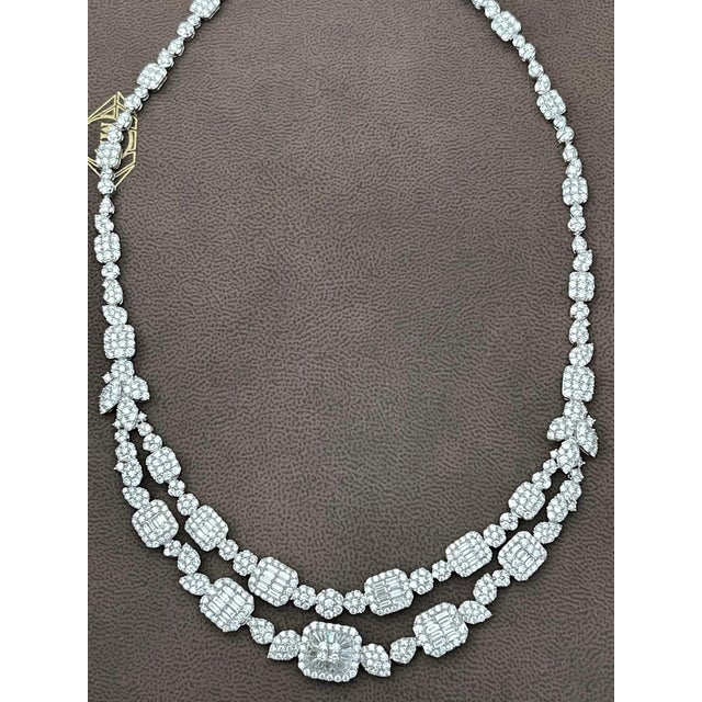 18 Carats VS E Quality Diamond 18 Karat White Gold Necklace Bridal Brand New For Sale - Image 11 of 18