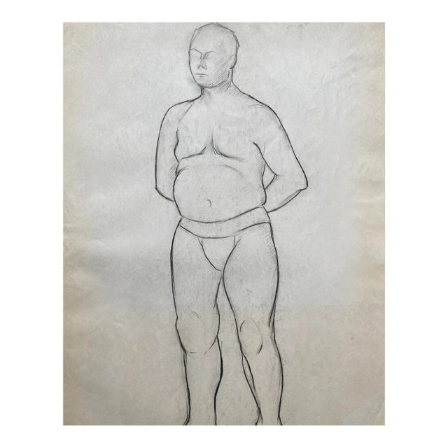 1930s James Wilson Male Nude Figure Drawing For Sale