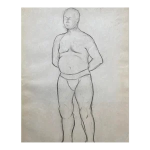 1930s James Wilson Male Nude Figure Drawing