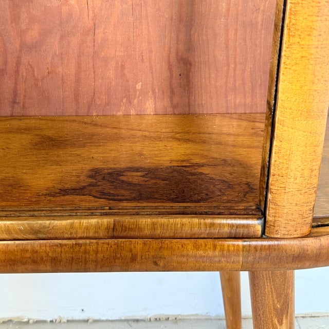 Vintage Art Deco Display Cabinet with Glass Slats in Warm Walnut Veneer, 1950s For Sale - Image 12 of 14